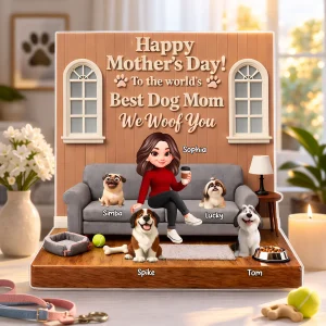 Best Dog Mom We Woof You - Personalized Acrylic Block Plaque - Gift For Dog Lovers, Dog Mom